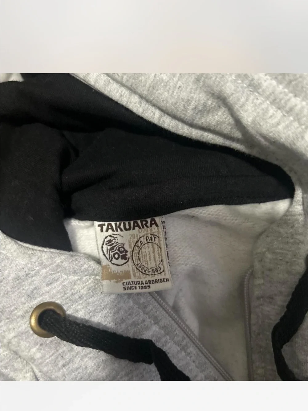 Lightweight Gray Zip-Up Hoodie Jacket with Gold Heritage Panels